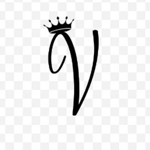 Transparent Letter V with Crown SVG - Craft Royalty with Your DIY Magic!