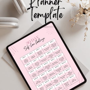 30 Day Selfcare Challenge Digital Planner- Pink edition, 30 day Selfcare challenge, Digital Planner, Self Care Digital Planner