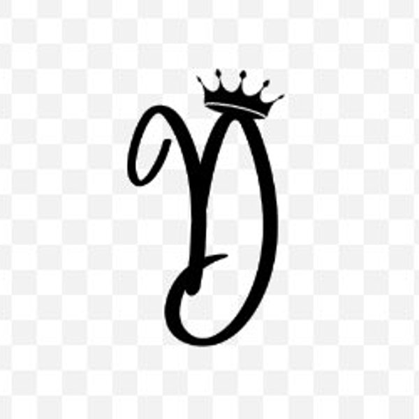 Transparent Letter D with Crown SVG - Craft Royalty with Your DIY Magic!