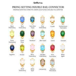 Colgante de piedra preciosa ovalada facetada de 13 x 6 mm, conector de engaste de garra chapado en oro, material para bisutería DIY, GemMartUSA, 50310