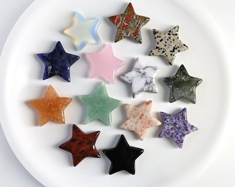 Gema de cristal en forma de estrella, gemas de estrella para sanación con cristales, estrellas de cristal de bolsillo, regalos de cristal, decoración, GemMartUSA, 14302