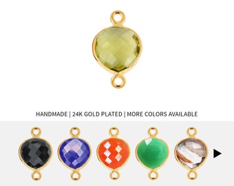 Ciondolo a forma di cuore con castone in oro 14 mm, placcato in oro 24k, ciondolo a doppio anello, ciondolo a doppia cauzione, creazione di gioielli di GemMartUSA, 10138