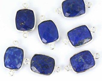 Lapis Lazuli 10x13mm eye shape single bail connectors,Lapis Lazuli pendant,Lapis Lazuli Gold Plated bezel,Hot Lapis Single loop Connector