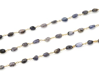 Iolite Gemstone Faceted Roundel Beads Necklace Handmade Iolite Semi Precious Beads Necklace Jewelry 3mm Iolite Rondelle Beaded Necklace