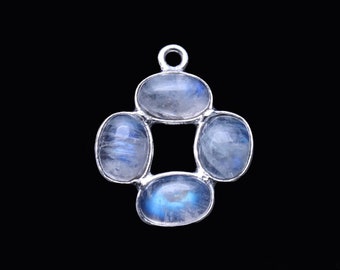 DIY Rainbow Moonstone Component, 20x15mm Square Chandelier Finding, October Birthstone, GemMartUSA (SPRM-13053)