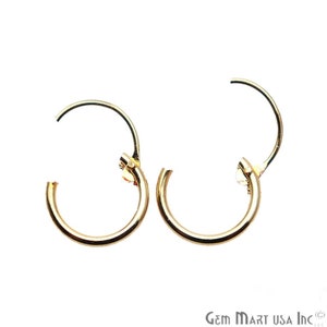 Gold Plated Earrings, Loop Hoop Earring, Gold Finding Earring, Gold Hoop Loop Earrings, Gold Jewelry Finding Earrings, GemMartUSA (GP-90018)