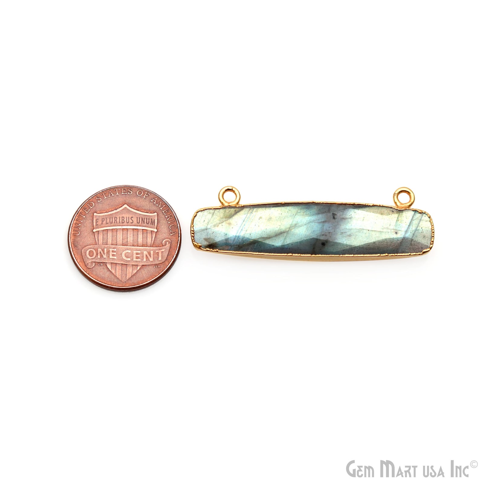 Labradorite Rectangle Pendant Gold Bail Pendant Double Bail Etsy