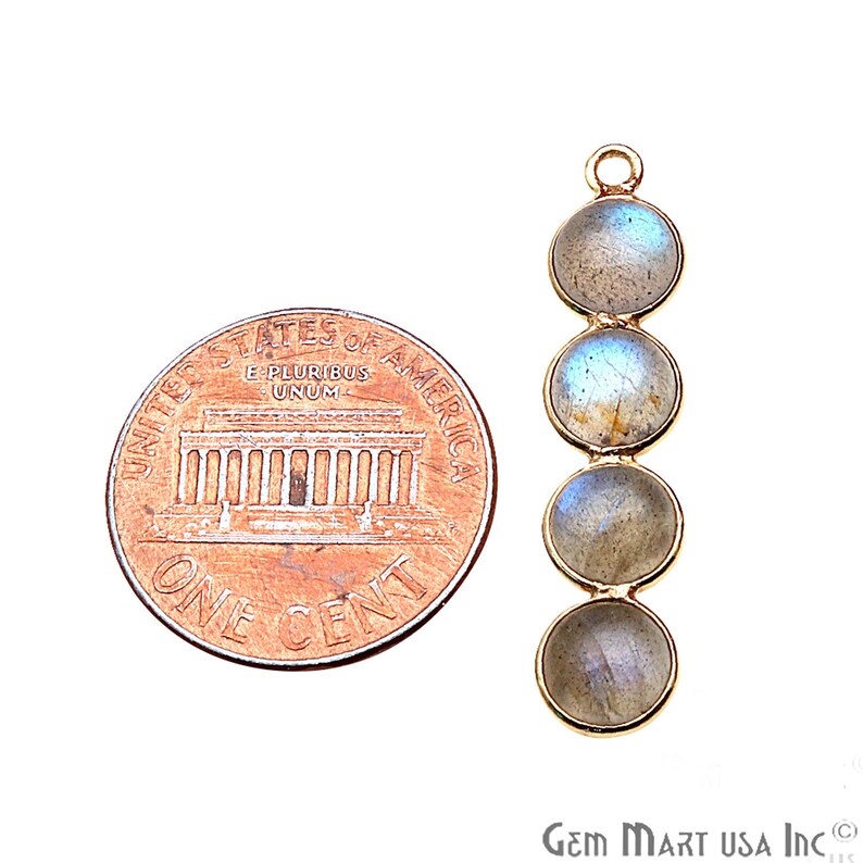 GPLB-13080 Labradorite Component Gold Filigree October Birthstone DIY Earrings Making Gold Bail 31x7mm GemMartUSA Chandelier Finding