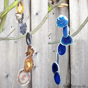 Gemstone Wind Chime, Natural Agate Slices, Crystal Quartz Wind Chime, Garden Décor, Home Décor, Melodic Tones, GemMartUSA (WIND)