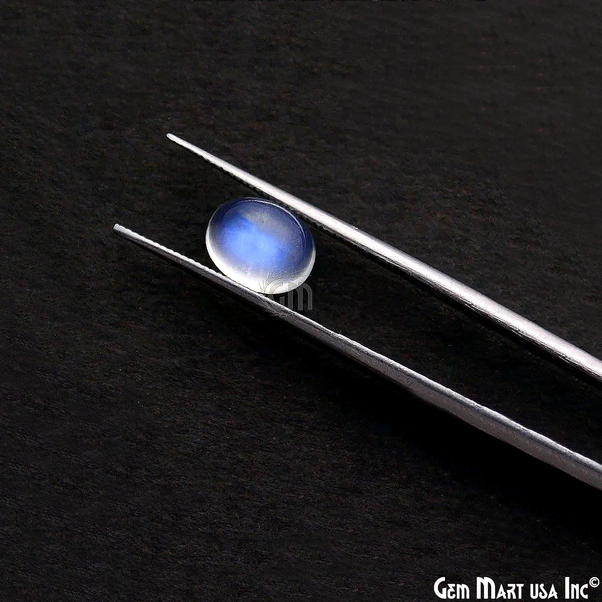 Rainbow Moonstone Oval Cabochon, 6x8mm, 2 Piece, 100
