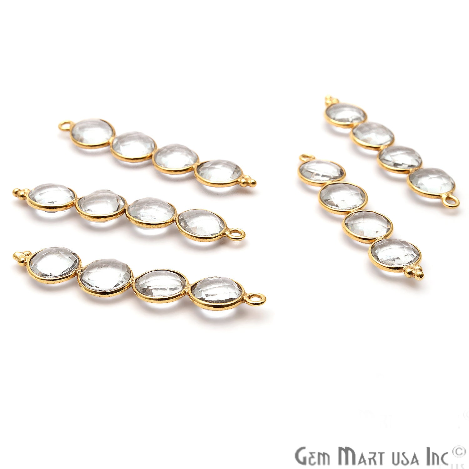 2 pezzi di connettori a goccia con pietre preziose - 9 x 12 mm