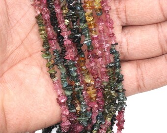 Natural Multi Tourmaline Gemstone Chip beads, 34 Inch full strand wholesale price GemMartUSA (CHMT-70001)