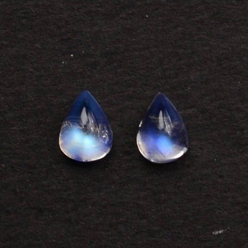 5 pieces drop moonstone cabochone 7 x 9 mm