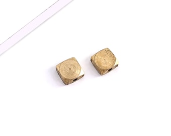 Authentic Antique Brass Cube Vintage Charms, Gold Plated Boho Tribal Jewelry for Bracelet, Pendant, Custom gift for her, OX-50121