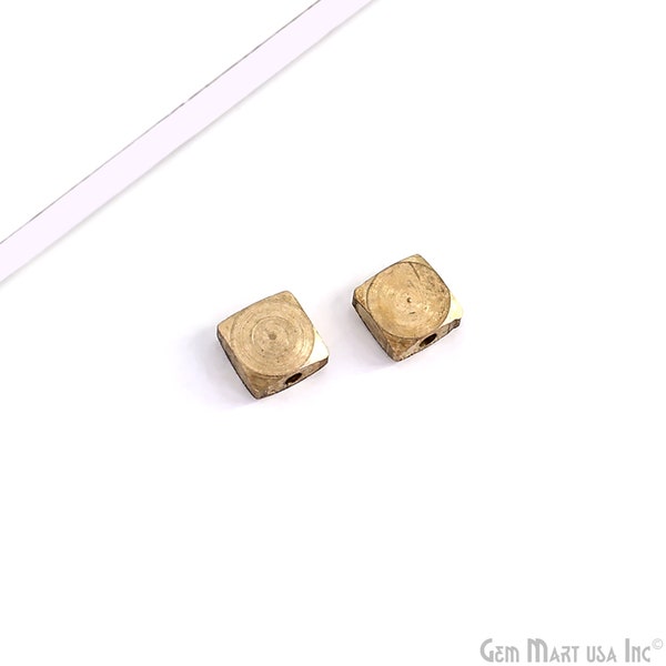 Authentic Antique Brass Cube Vintage Charms, Gold Plated Boho Tribal Jewelry for Bracelet, Pendant, Custom gift for her, OX-50121