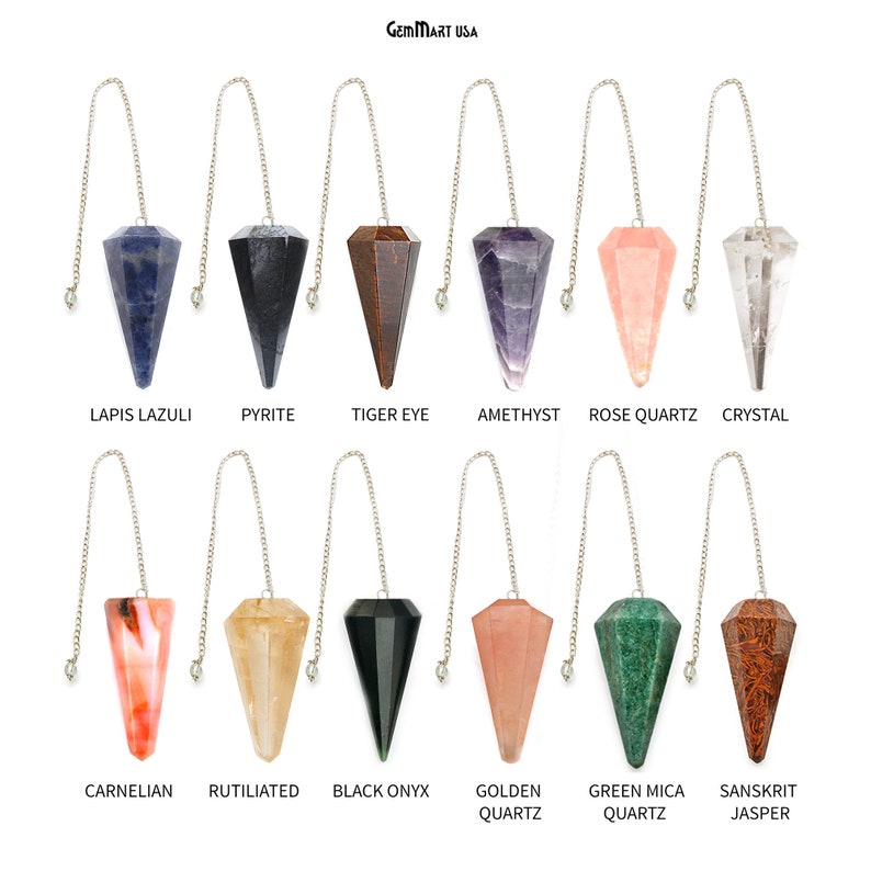 Crystal Pendulum Healing Pendant Dowsing Pointed Pendulum Etsy