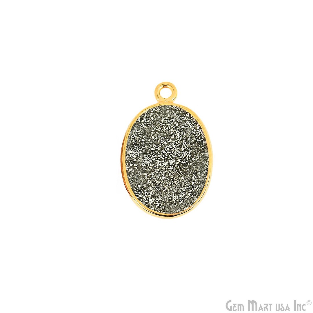 Connecteurs Druzy en sucre bleu | Bijoux plaqués or