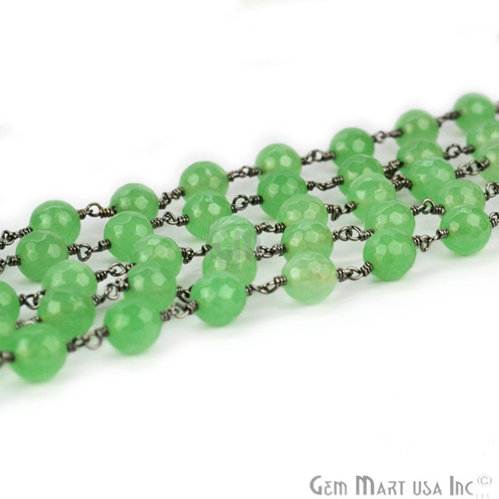 Collana Lunga 21" Con Perle Biwa E Giada Verde – Oro Giallo Placcato Su Rame, Naturale