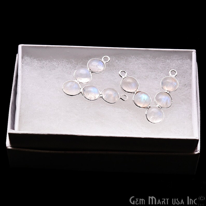 SPRM-13083 October Birthstone GemMartUSA DIY Rainbow Moonstone Component Filigree Finding 22x19mm V-Shape Chandelier Finding