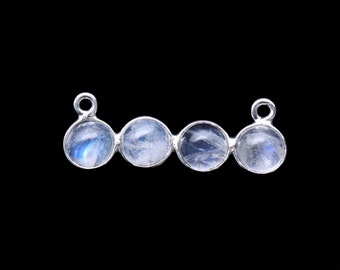 DIY Rainbow Moonstone Component, 28x10mm Line Chandelier Finding, Filigree Finding, October Birthstone, GemMartUSA (SPRM-13081)