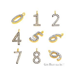 Nummer Buchstaben Charms, Nummer Charms, personalisierte Nummer Schmuck, Minimalist Sport Nummer (CHWS)
