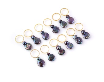 Freshwater Pearl Baroque  Charm with Gold Plated Round Shaped Loop Earring Component, DIY Pendant Jewelry, 17X12mm, GemMartUSA, GPPB-90204
