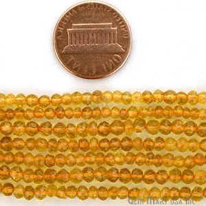 Citrine Rondelle Beads, Natural Citrine Beads, Handcrafted Meditation Bracelet, Beaded Curtain, DIY Jewelry Making Supply RLCT-70002 image 3