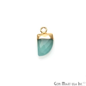 Tiger Nail Shape Gemstone Charm, 16x8mm Tiger Nail Faceted Gemstone Connector, Gold Electroplated, Jewelry Making Supply, GemMartUSA, 50036
