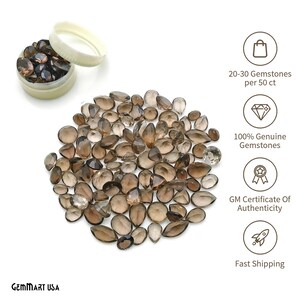 Topacio ahumado al por mayor, gemas semipreciosas 100 % naturales, gemas sueltas facetadas marrones, 4-8 mm, mixtas, 500 quilates, GemMartUSA, ST-60001