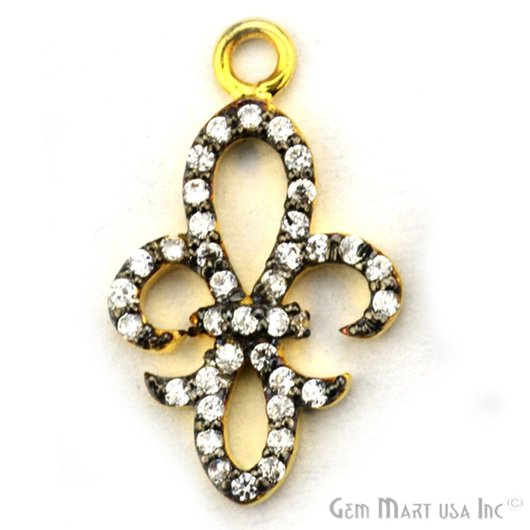 Fleur-de-Lis Stud-Cubic Zirconia-OS main image 0