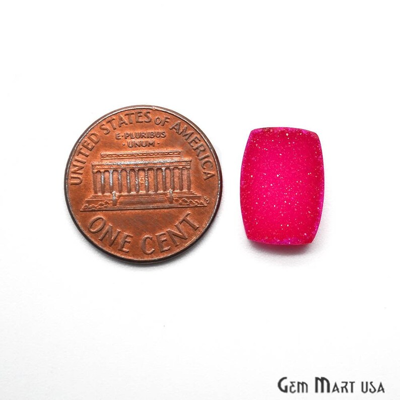 Druzy Cabochon Jewelry Making Supplies GemMartUSA Pink Druzy Cabochon ZCP-80035 10x14mm Octagon Druzy Cabochon