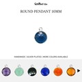Round Silver Bezel Pendant 10mm Silver Plated Charm Single Loop Necklace Pendant Single Bail Charm Jewelry Making by GemMartUSA, 10122