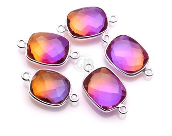 Purple Quartz ,Crystal Quartz , Aura Quartz, Doublet Quartz, Sunshine Aura Quartz, 10x12mm Octagon Shape GemMartUSA (UY-10175)