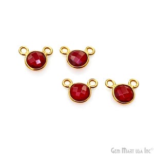 May include: Four gold-toned connector charms with red gemstone accents. Each charm has two loops for attaching to jewellery.