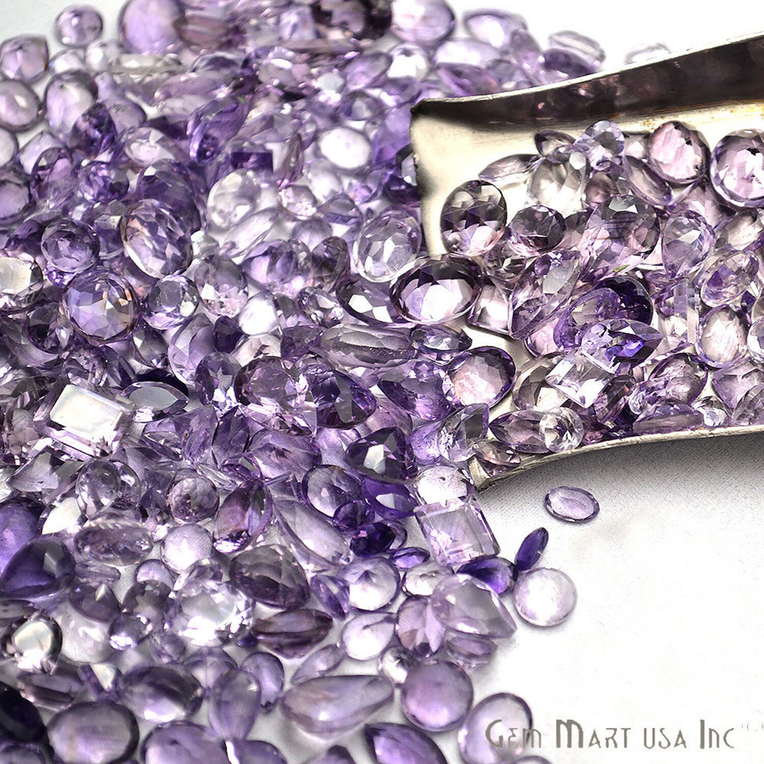 Amethyst Wholesale Gemstones, 100% Natural Semi-Precious Gems, Purple Faceted Loose Gems, 4-8mm, Mixed, 1000 Carats, AA-60001