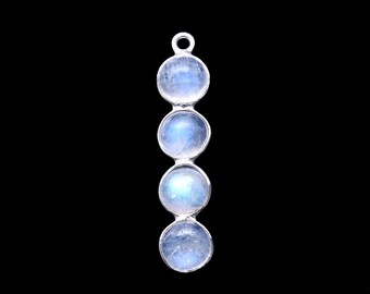 DIY Rainbow Moonstone Component, 31x7mm Line Chandelier Finding, Filigree Finding, Jewelry Making Supply, GemMartUSA (SPRM-13080)