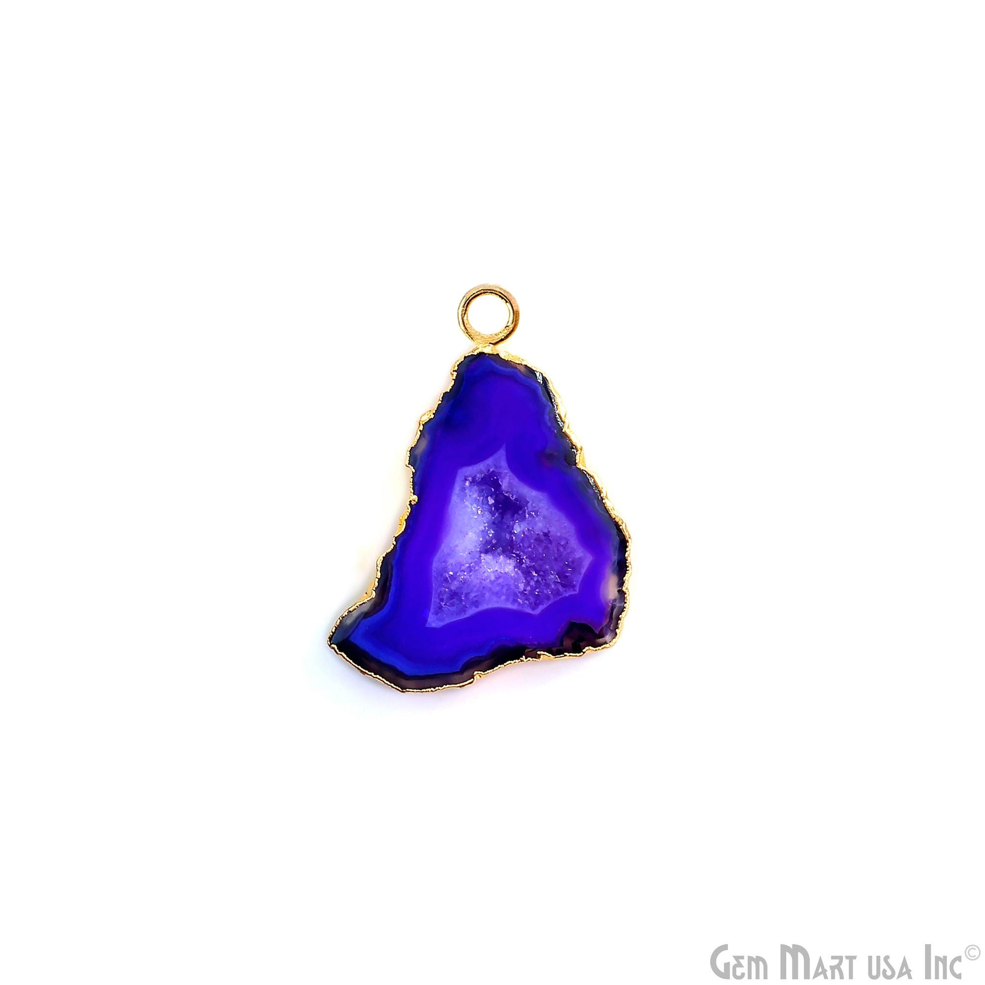 5 Ciondoli Geodi In Agata Naturale Viola – Drusa Cristallo Per Gioielli Fai Da Te, Regalo Perfetto Per Collane E Bracciali