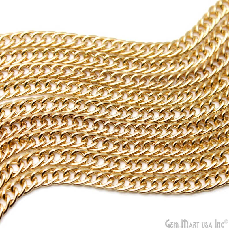 Necklace Chain Finding Link Chain GV-30034 GemMartUSA Gold Vintage Chain 7x10.5mm Gold Vintage Finding Gold Vintage Link Chain