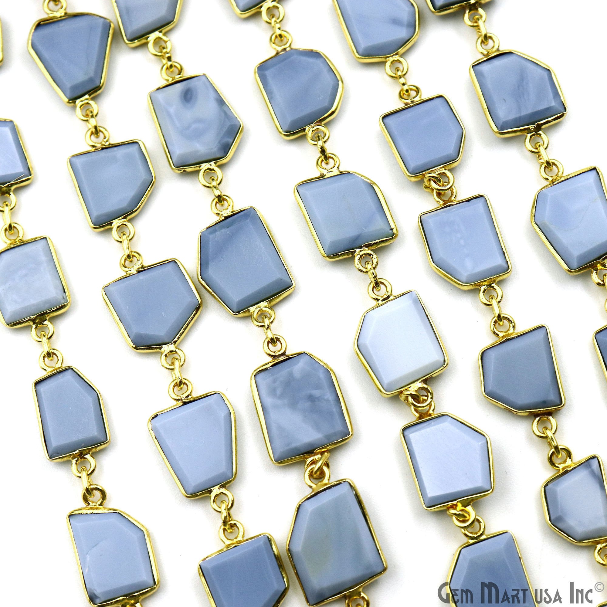 Blue Opal Gemstone Rosary Chain, 10mm Gold Bezel Blue Opal Connector, Gold  Plated Connector Chain, Gemmartusa (GPOB-20009) - Etsy