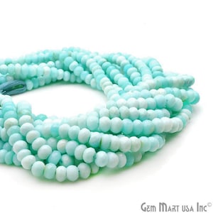 Green Opal Beads Rondelle Chain, 6-7mm Green Opal Faceted Gemstone Beads, 13'' Bead Curtain, GemMartUSA (DRRO-70001)