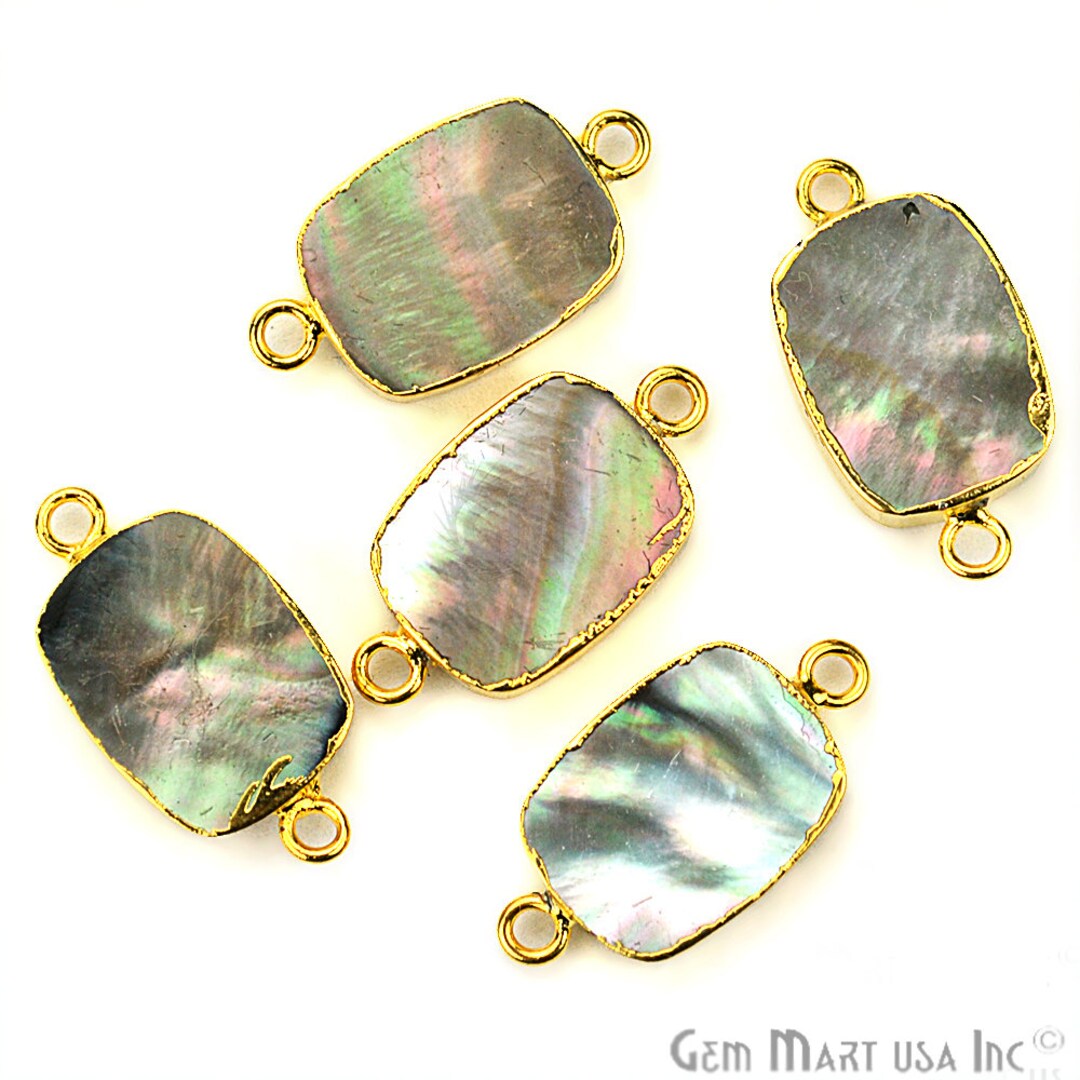 Octagon Shell Abalone Shell, 12x16mm Octagon Shape Double Bail Gemstone Charms ...
