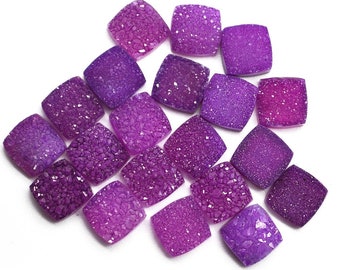 Purple Druzy Cabochon Cushion Shape, Druzy Gemstone, Druzy Jewelry, Loose Gemstone, Jewelry Supply, DIY Jewelry, (PCZ-80041)