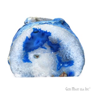 Blue Agate Crystal Votive Candle Holder, Crystal Cluster Tealight Holder by Gemmartusa (CDBU-10039)