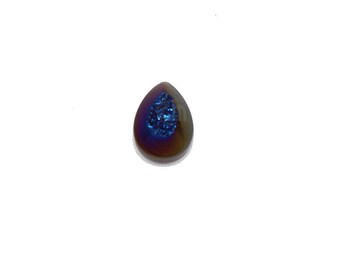 Druzy Cabochon, Blue Druzy Cabochon, Pear Druzy Cabochon, Jewelry Supplies, Blue Pear Druzy Cabochon, GemmartUSA (GPBZ-80019)