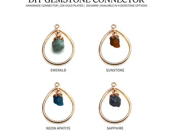 DIY Gemstone Connector, Earring Connector, Finding Pendant, Chandelier Findings, Pendant Necklace, Gold Charm, GemMartUSA (50248)