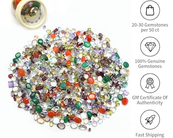 Mieszane hurtowe kamienie szlachetne, 100% naturalne kamienie półszlachetne, wielokolorowe fasetowane luźne kamienie szlachetne, 6-12 mm, mieszane, 1000 karatów, GemMartUSA, MX-60003