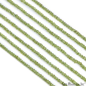 Peridot Micro Faceted Rondelle 2.3-3.5mm 13 Length AAAmazing quality 100 Percent Natural GemMartUSA RLPT-70002 image 4