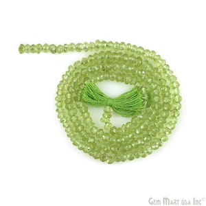 Peridot Micro Faceted Rondelle 2.3-3.5mm 13 Length AAAmazing quality 100 Percent Natural GemMartUSA RLPT-70002 image 7