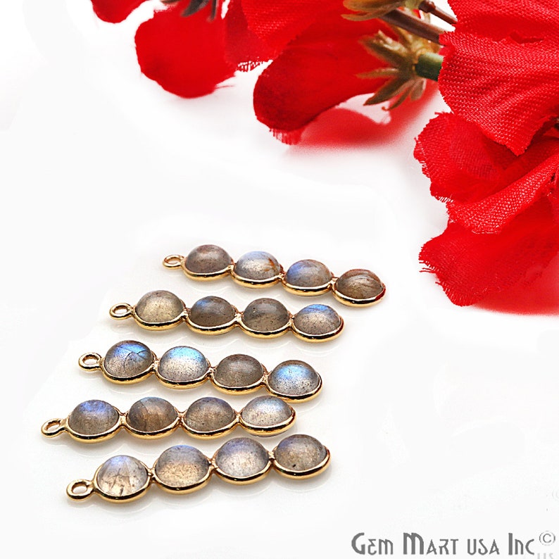 GPLB-13080 Labradorite Component Gold Filigree October Birthstone DIY Earrings Making Gold Bail 31x7mm GemMartUSA Chandelier Finding