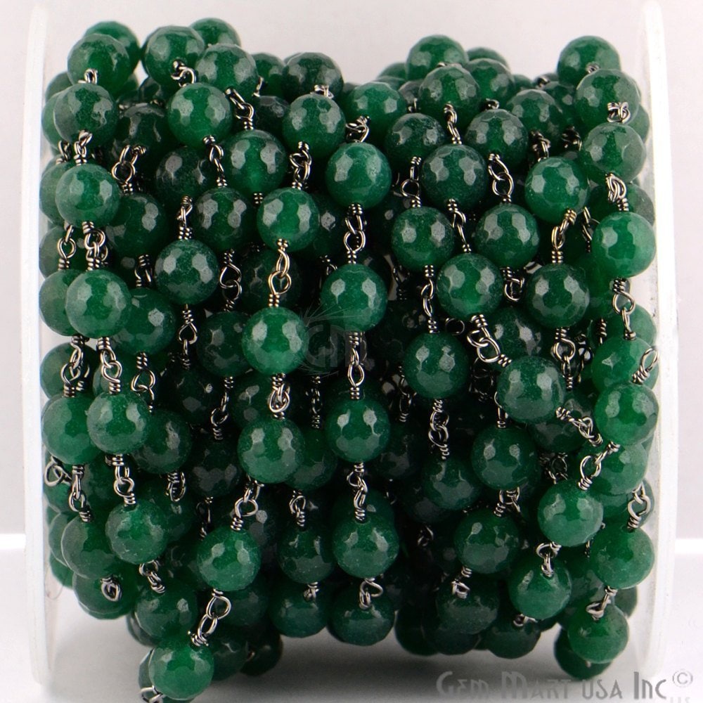 Collana Lunga 21" Con Perle Biwa E Giada Verde – Oro Giallo Placcato Su Rame, Naturale